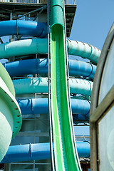 Image showing Tobbogans in aqua park