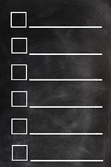 Image showing Blank form on a blackboard background