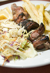 Image showing pork liver kabob meal Tunis Tunisia