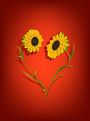 Image showing Sunflowers decorative background