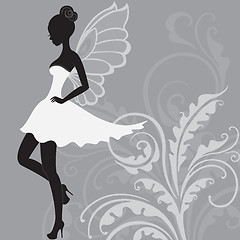 Image showing Silhouette of beautiful fairy