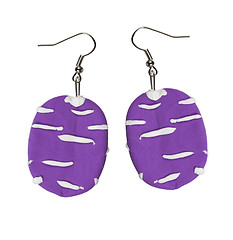 Image showing Earrings lilac color of the plastic clay