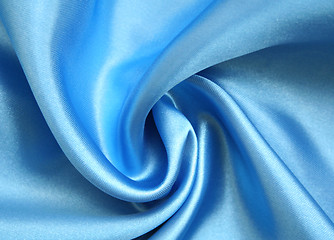 Image showing Smooth elegant blue silk as background 