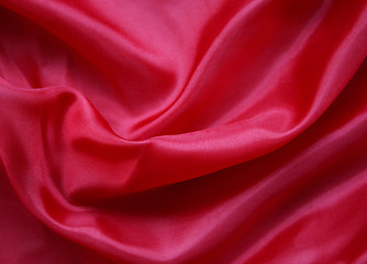 Image showing Smooth Red Silk as background 