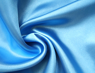 Image showing Smooth elegant blue silk as background