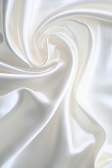 Image showing Smooth elegant white silk can use as wedding background 