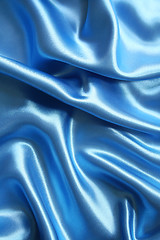 Image showing Smooth elegant dark blue silk