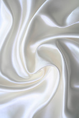 Image showing Smooth elegant white silk can use as wedding background 