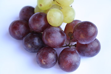 Image showing Red and green grapes