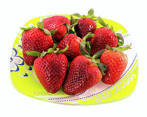 Image showing Strawberries on a plate