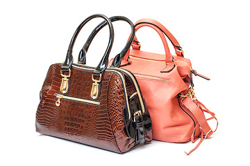 Image showing Two Leather Ladies Handbag