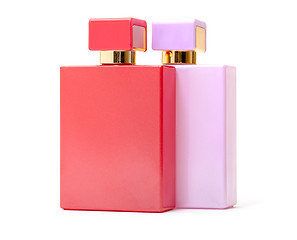 Image showing Red and Pink Perfume Bottles