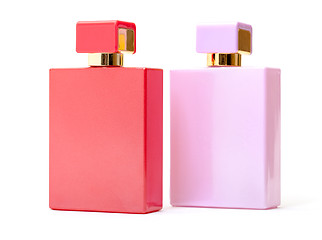 Image showing Red and Pink Perfume Bottles