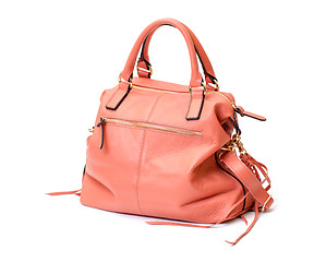 Image showing Pink Leather Ladies Handbag