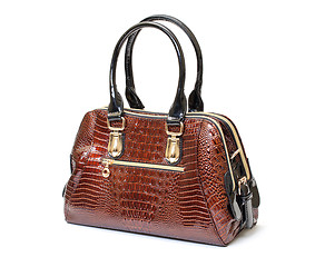 Image showing Brown Leather Ladies Handbag