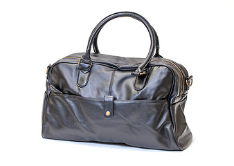 Image showing Black Leather Man Handbag