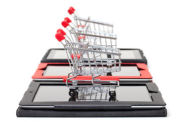 Image showing Shopping Cart over a Tablet PC