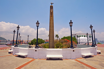 Image showing obelisk topped by a rooster,  symbol of the French nation in Pan