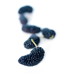 Image showing fresh ripe mulberry over white