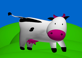 Image showing black and white cow