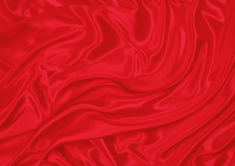 Image showing Red silk material