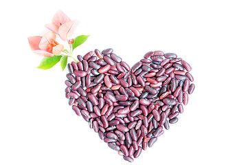 Image showing Heart shape made of beans