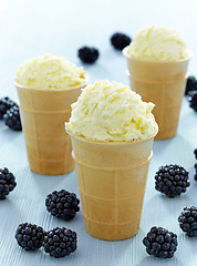 Image showing Ice cream with fresh berries