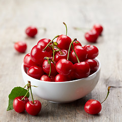 Image showing fresh red cherries