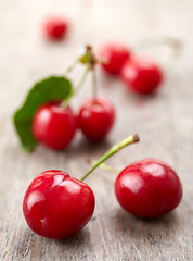 Image showing fresh red cherries