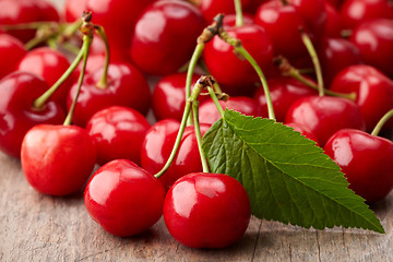 Image showing fresh red cherries