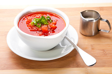 Image showing Ukrainian and russian national red soup-borsch