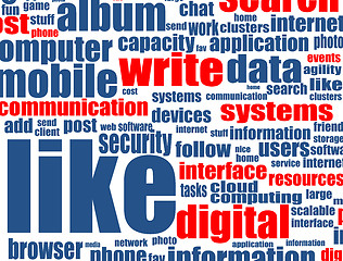 Image showing Social media concept with internet related words
