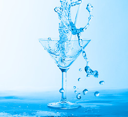 Image showing Water Splashing in a Wineglass