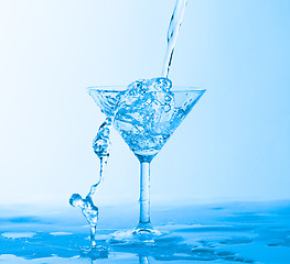 Image showing Water Splashing in a Wineglass