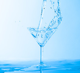 Image showing Water Splashing in a Wineglass