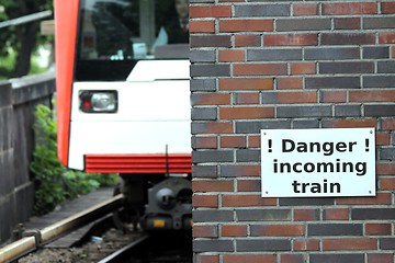 Image showing dangerous train sign