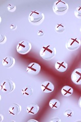 Image showing wrong cross symbol water drops