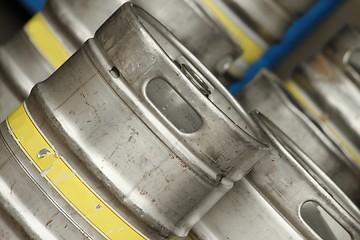 Image showing steel beer barrels