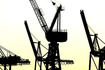 Image showing harbor silhouettes