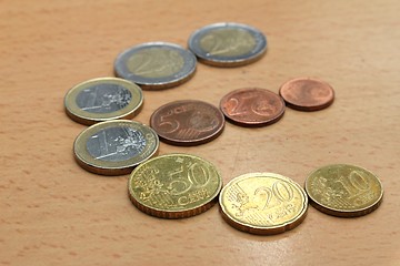 Image showing euro symbol made of euro coins