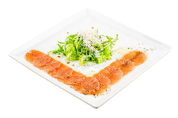 Image showing Fish Carpaccio with salad