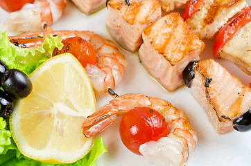 Image showing grilled shrimps