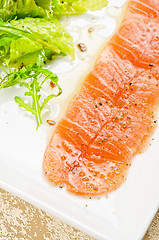 Image showing Fish Carpaccio with salad