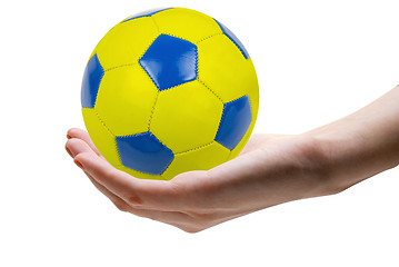 Image showing blue and yellow ball