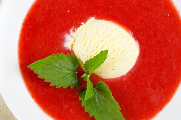 Image showing Strawberry soup