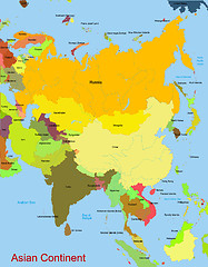 Image showing Map of asian continent