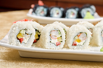 Image showing shrimp sushi roll