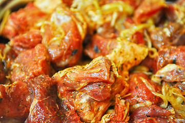 Image showing marinated pork meat shashlik