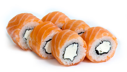 Image showing Various kinds of sushi and sashimi