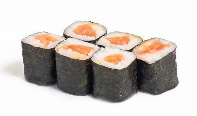 Image showing Various kinds of sushi and sashimi